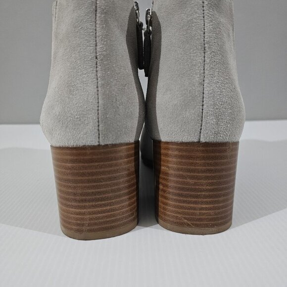 Aquatalia Charlotte Ankle Boot Womens 8.5 Grey Suede Waterproof Chelsea Heel NEW - Picture 8 of 14